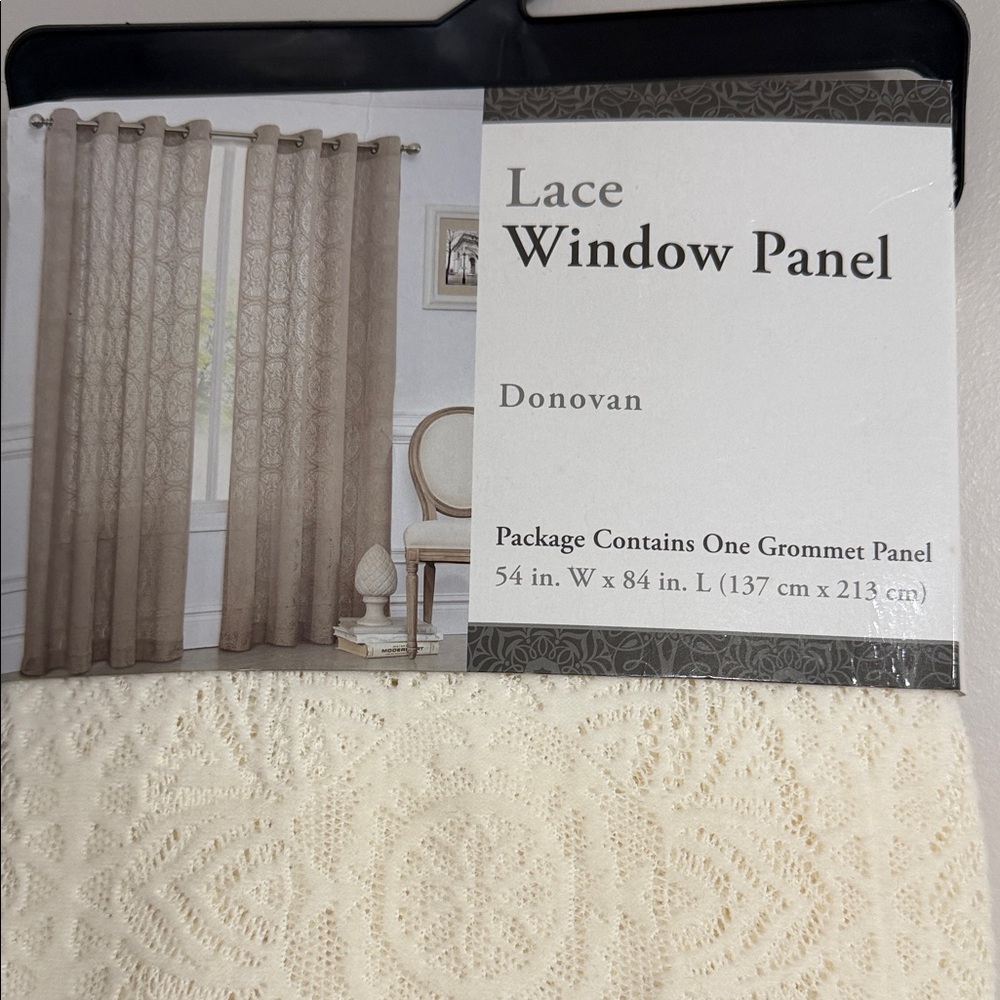 Lace Window Panel Curtain - Cream